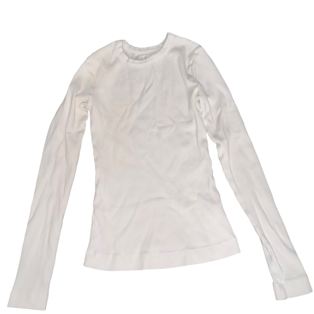 Citizens Of Humanity White Ribbed Long Sleeve Top XS